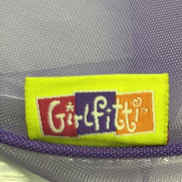 Girlfitti Purple Mesh Velcro Adjustable Body Bag w/ Mesh Wallet & Yellow Zippers - Picture 10 of 15